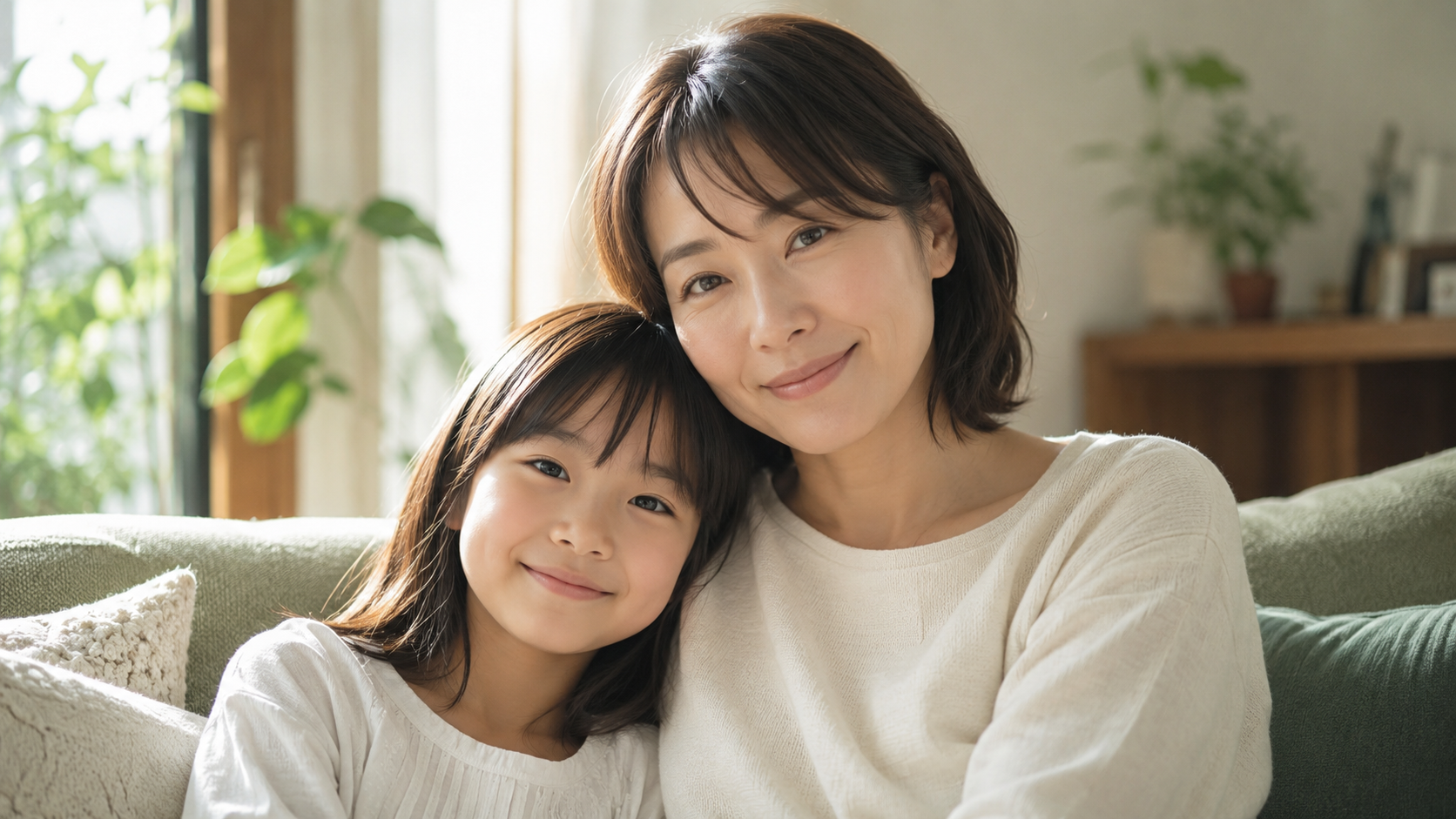 相談して安心した表情の親子