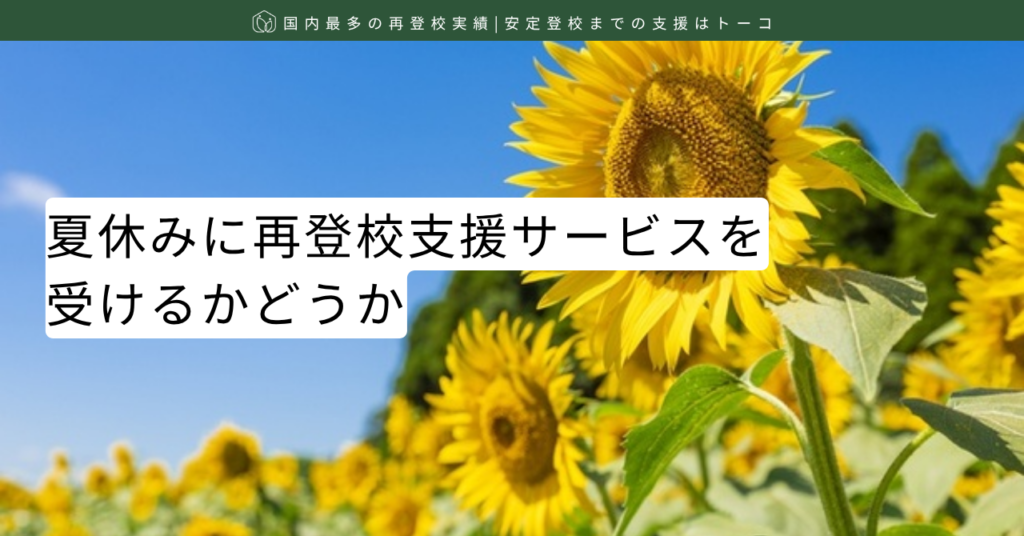 記事の見出し画像-夏休みに再登校支援サービスを受けるかどうか